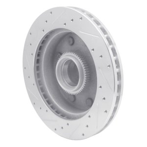 Dodge B2500 Brake Rotor (1) - Front Right - R1 Concepts - Drilled & Slotted - Silver - `98-`03